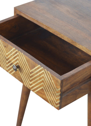 Brass Inlay Chevron Bedside