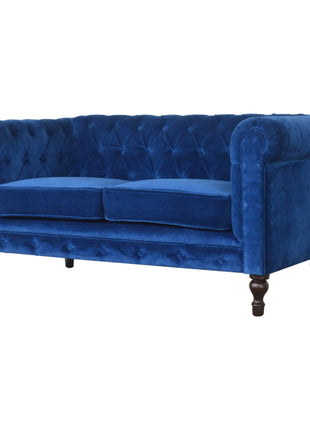 Royal Blue Velvet Chesterfield Sofa