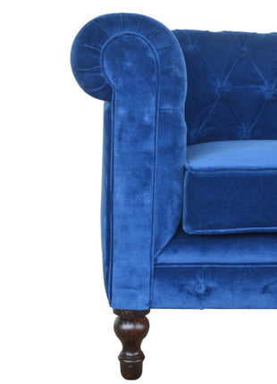 Royal Blue Velvet Chesterfield Sofa