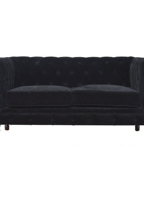 Black Velvet Chesterfield Sofa