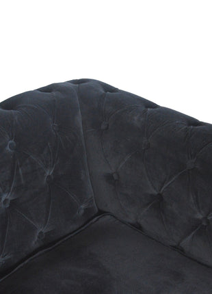 Schwarzes Chesterfield-Sofa aus Samt