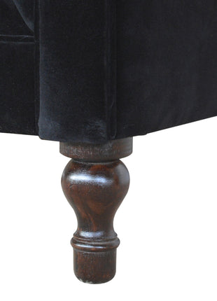 Schwarzes Chesterfield-Sofa aus Samt