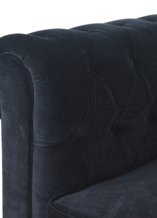 Schwarzes Chesterfield-Sofa aus Samt