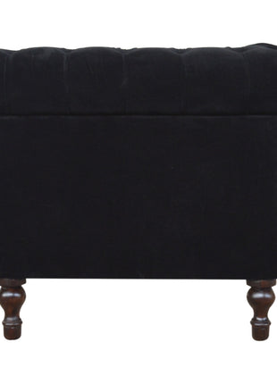 Schwarzes Chesterfield-Sofa aus Samt