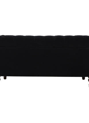 Schwarzes Chesterfield-Sofa aus Samt