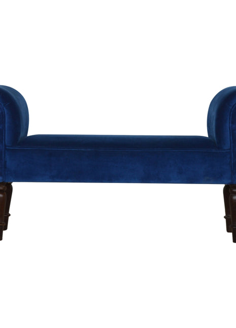 Royal Blue Velvet Bench