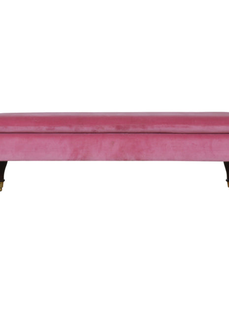 Pink Velvet Castor Bench