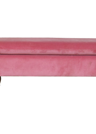 Pink Velvet Castor Bench
