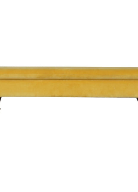Mustard Velvet Castor Bench