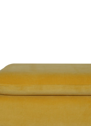 Mustard Velvet Castor Bench