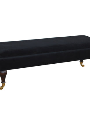 Black Velvet Castor Bench