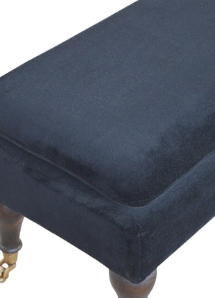 Black Velvet Castor Bench