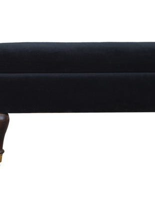 Black Velvet Castor Bench