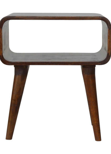 Curved Open Chestnut Bedside