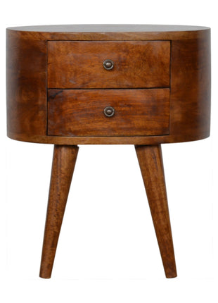 Chestnut Rounded Bedside Table
