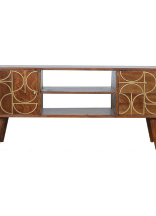 Chestnut Inlay Abstract TV Unit
