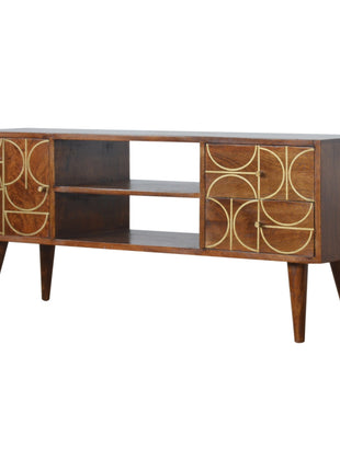 Chestnut Inlay Abstract TV Unit