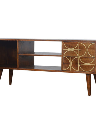 Chestnut Inlay Abstract TV Unit