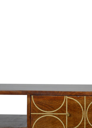 Chestnut Inlay Abstract TV Unit