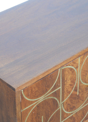Chestnut Inlay Abstract TV Unit
