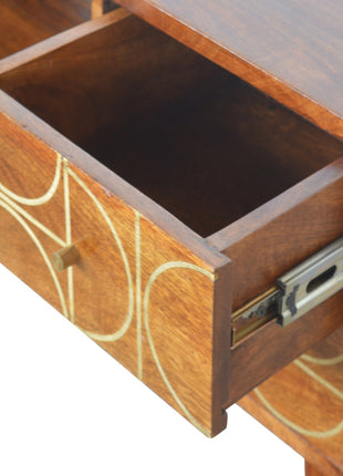 Chestnut Inlay Abstract TV Unit