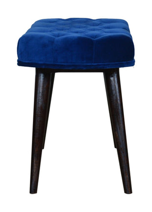 Royal Blue Velvet Button Bench
