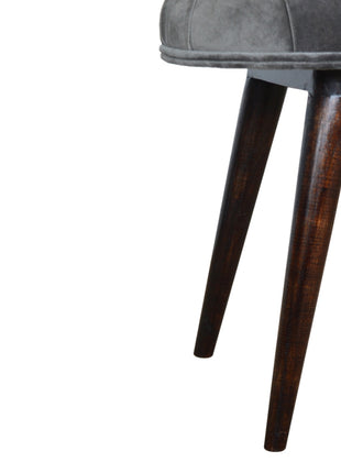 Grey Velvet Gold Base Footstool