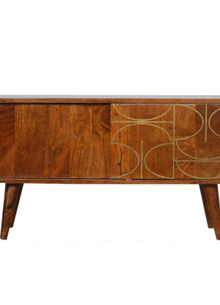 Chestnut Abstract Inlay Sideboard