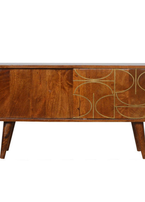 Chestnut Abstract Inlay Sideboard