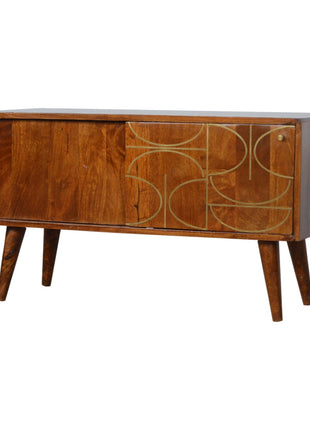 Chestnut Abstract Inlay Sideboard