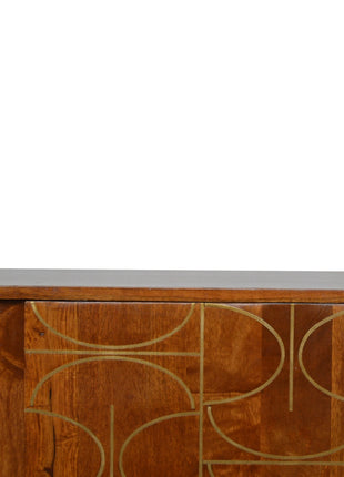 Chestnut Abstract Inlay Sideboard