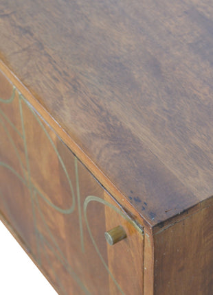 Chestnut Abstract Inlay Sideboard