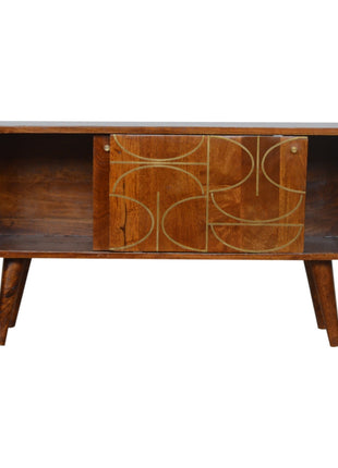 Chestnut Abstract Inlay Sideboard