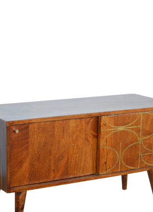 Chestnut Abstract Inlay Sideboard