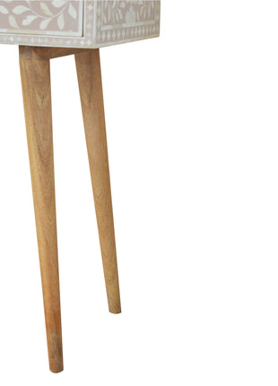 Taupe Floral Bone Console