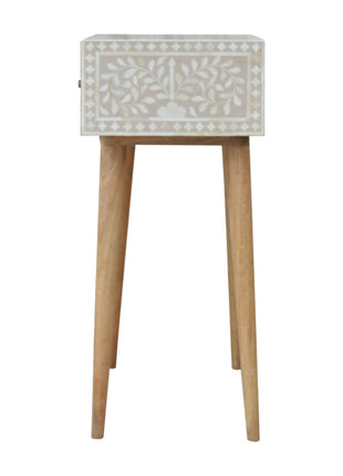 Taupe Floral Bone Console