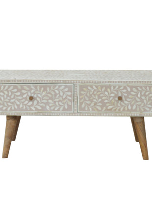 Taupe Floral Bone Coffee Table