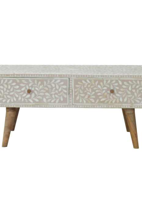 Taupe Floral Bone Coffee Table