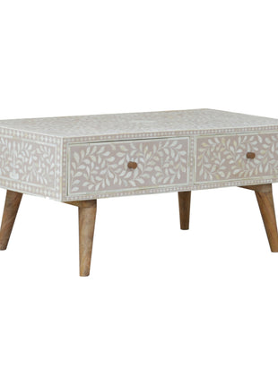 Taupe Floral Bone Coffee Table