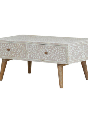 Taupe Floral Bone Coffee Table