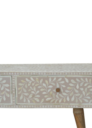 Taupe Floral Bone Coffee Table