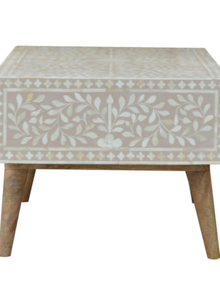 Taupe Floral Bone Coffee Table