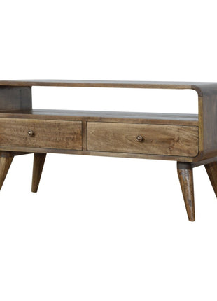 Curved Grey Washed Media Unit