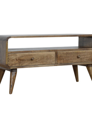 Curved Grey Washed Media Unit