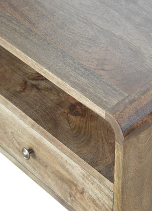 Curved Grey Washed Media Unit