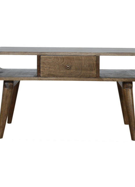 Curved Grey Washed Coffee Table