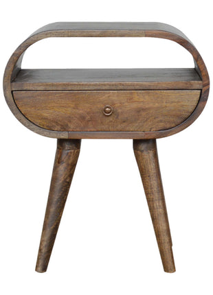 Grey Washed Circular Bedside