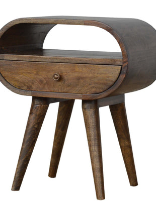 Grey Washed Circular Bedside