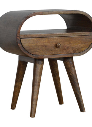 Grey Washed Circular Bedside