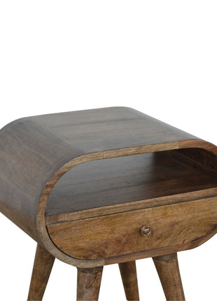 Grey Washed Circular Bedside
